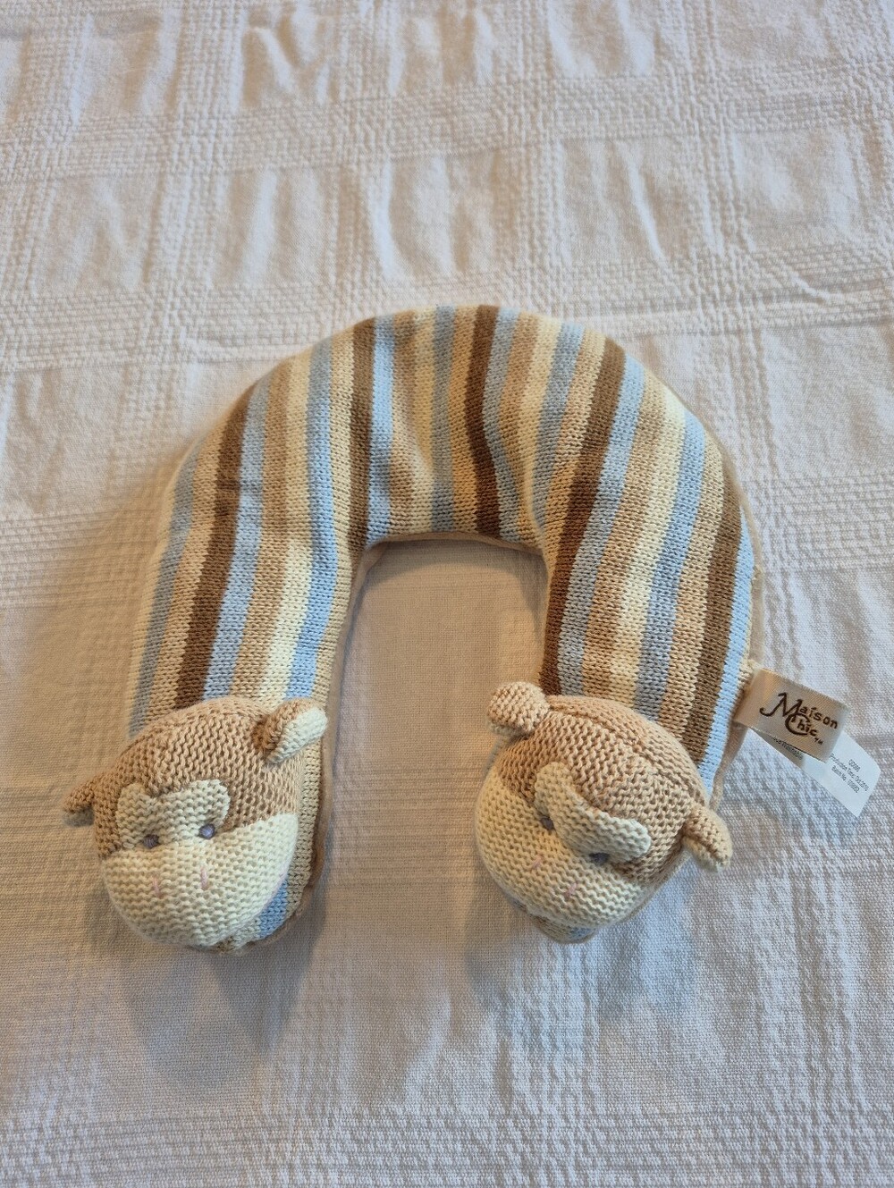 Maison Chic monkey travel pillow, EUC